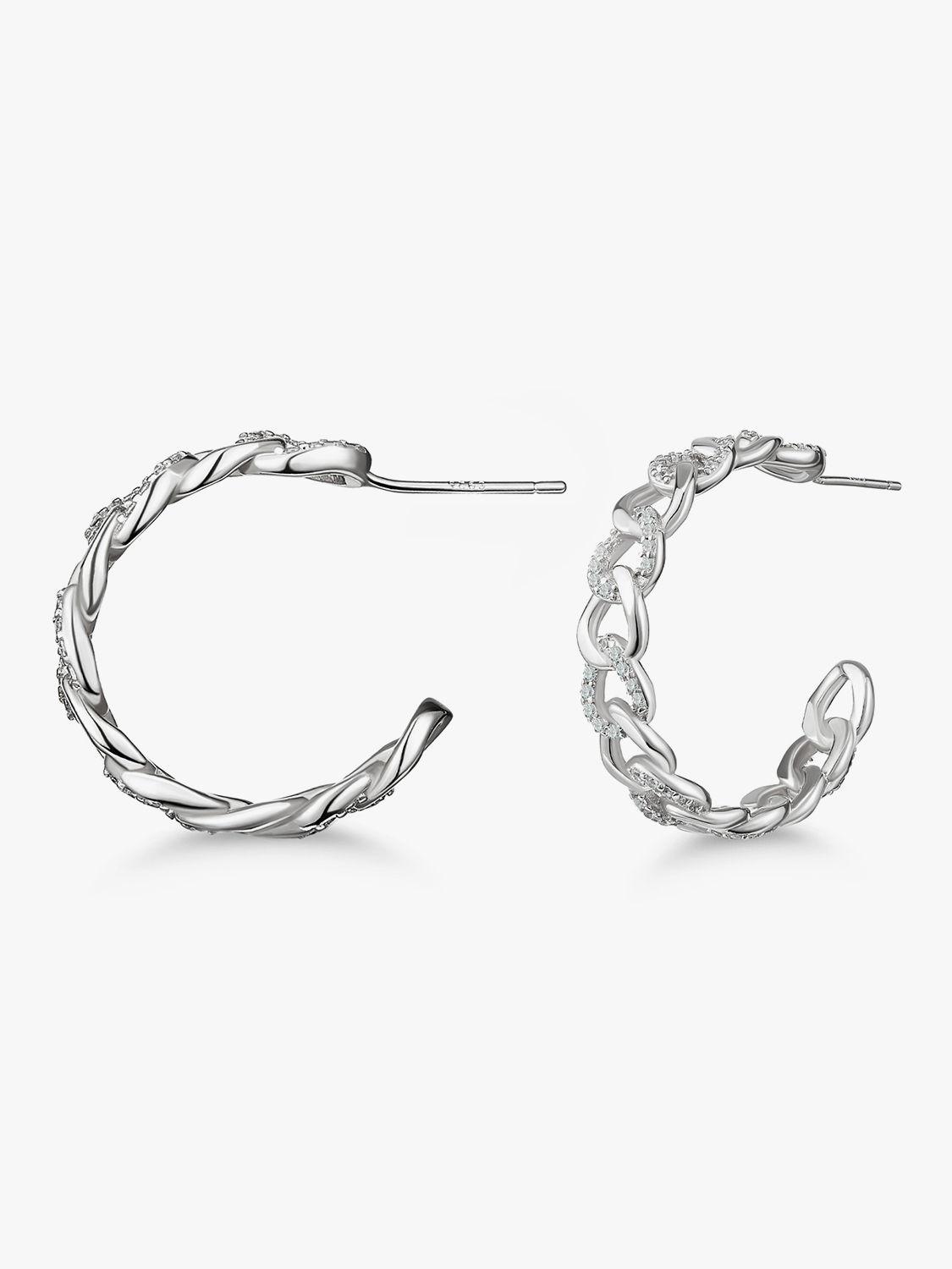 sterling silver open hoop earrings